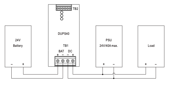 MEAN WELL DUPS20 DUPS40 Wiring Diagram