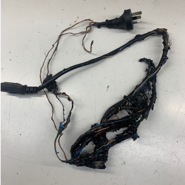 Melted power cord Melted power cord