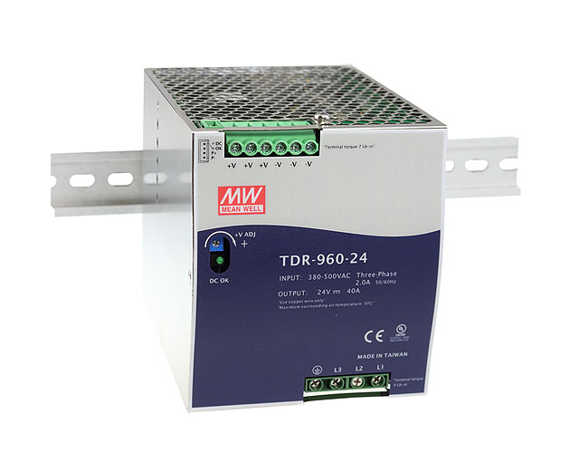 slimline 3 phase DIN rail power supply