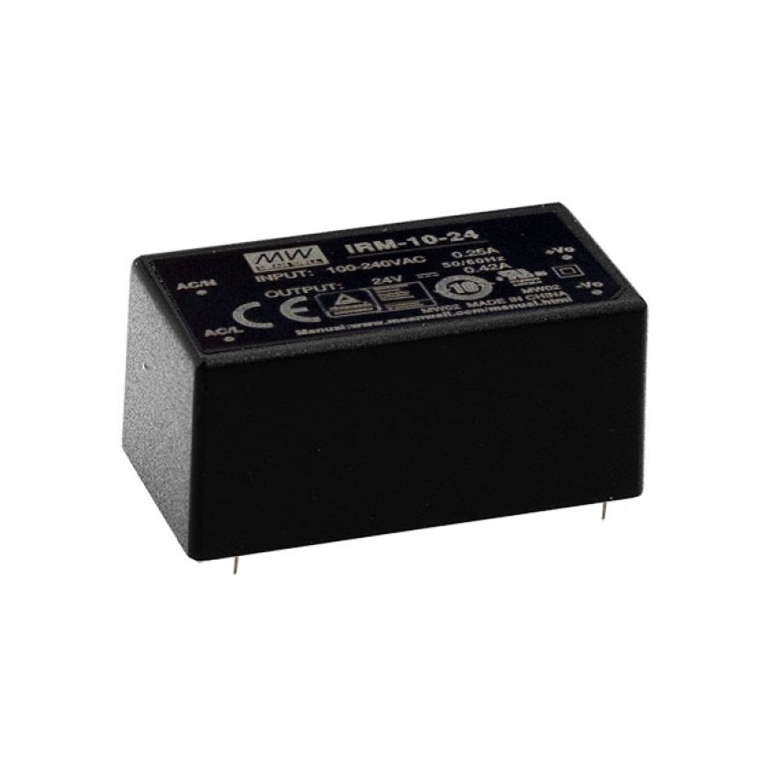 Alimentation à Découpage Mean Well IRM-10-24 – 10W, 0.42A, 24V, Refroidissement Naturel